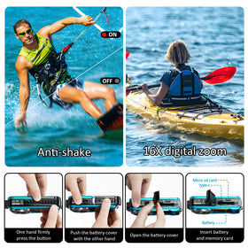 YISENCE floatable camera with sealed battery compartment for worry-free use