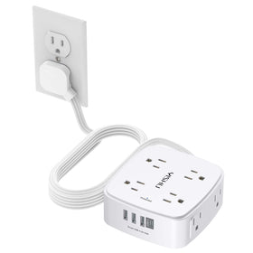 YISHU 10ft surge protector with 8 outlets and USB ports for versatile charging