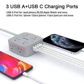 YISHU 900 Joules surge protection guards devices against power spikes.