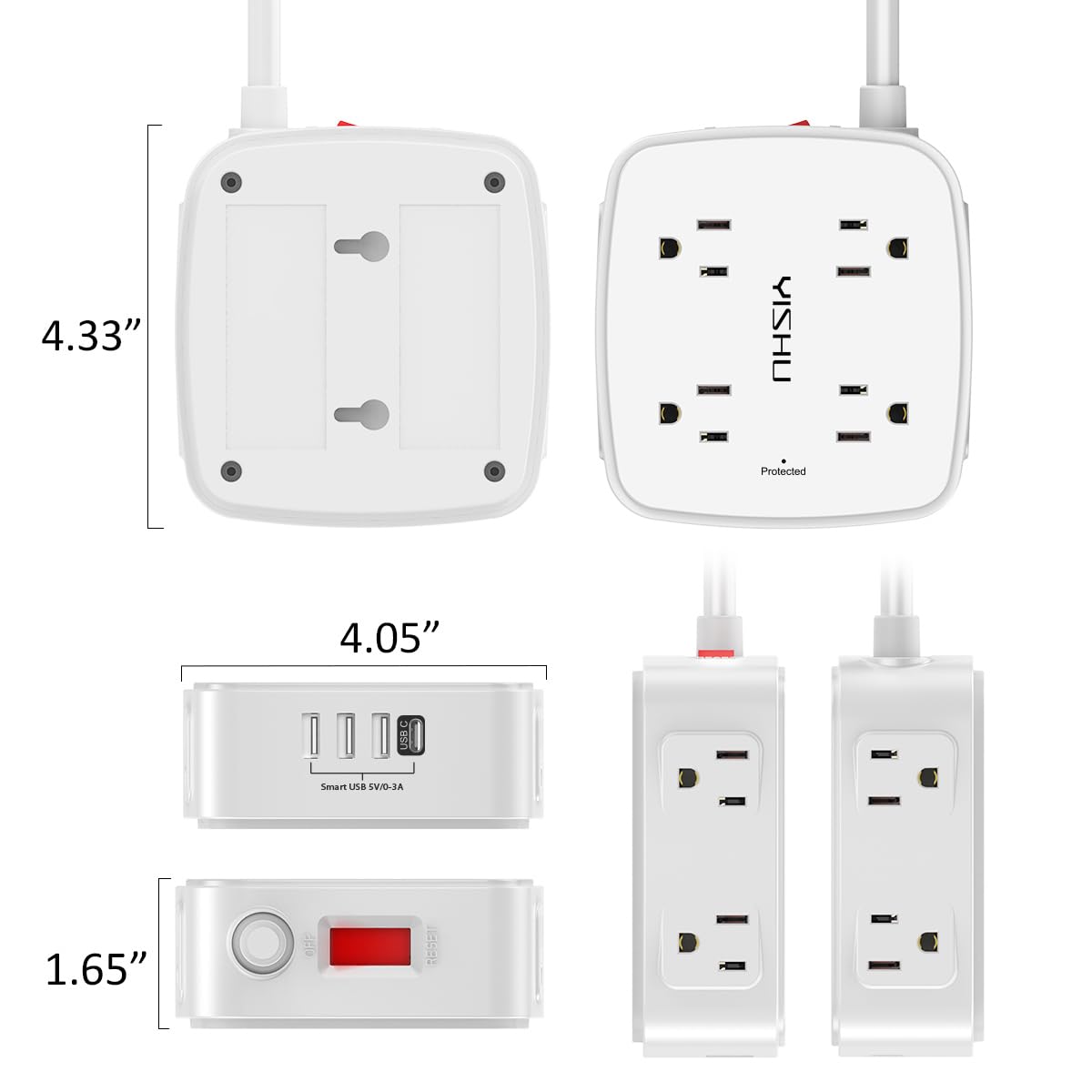 YISHU ETL-certified surge protector safety tested.