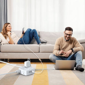 YISHU 10 ft flat plug cord keeps cables tidy