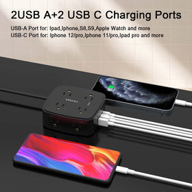 YISHU three-side design illustrating wide outlet spacing for bulky plugs