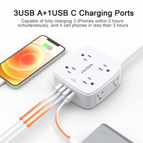 YISHU four USB ports offer fast charging options