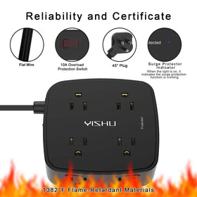 YISHU back mounting holes for secure wall or under-desk installation