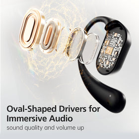 Yistao Open Ear Headphones with soft silicone cushions deliver a snug, comfortable fit.