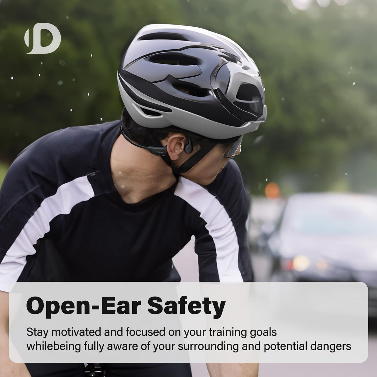 Yistao SoundBeam private audio demonstrates discreet listening while running.