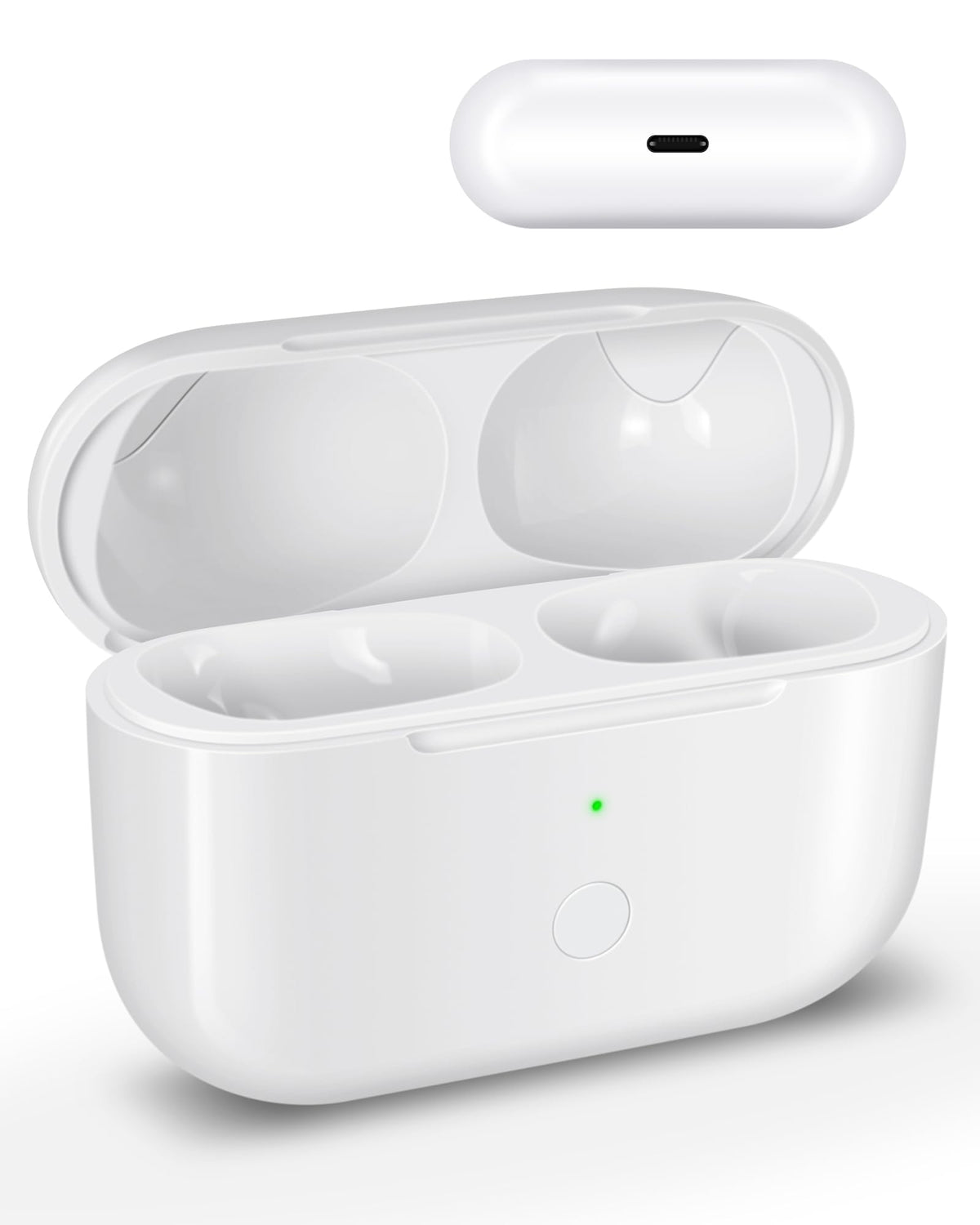Yitonglian AirPods Pro case white front view showing easy access.