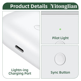 Yitonglian AirPods Pro case white top view highlights compact charging solution.
