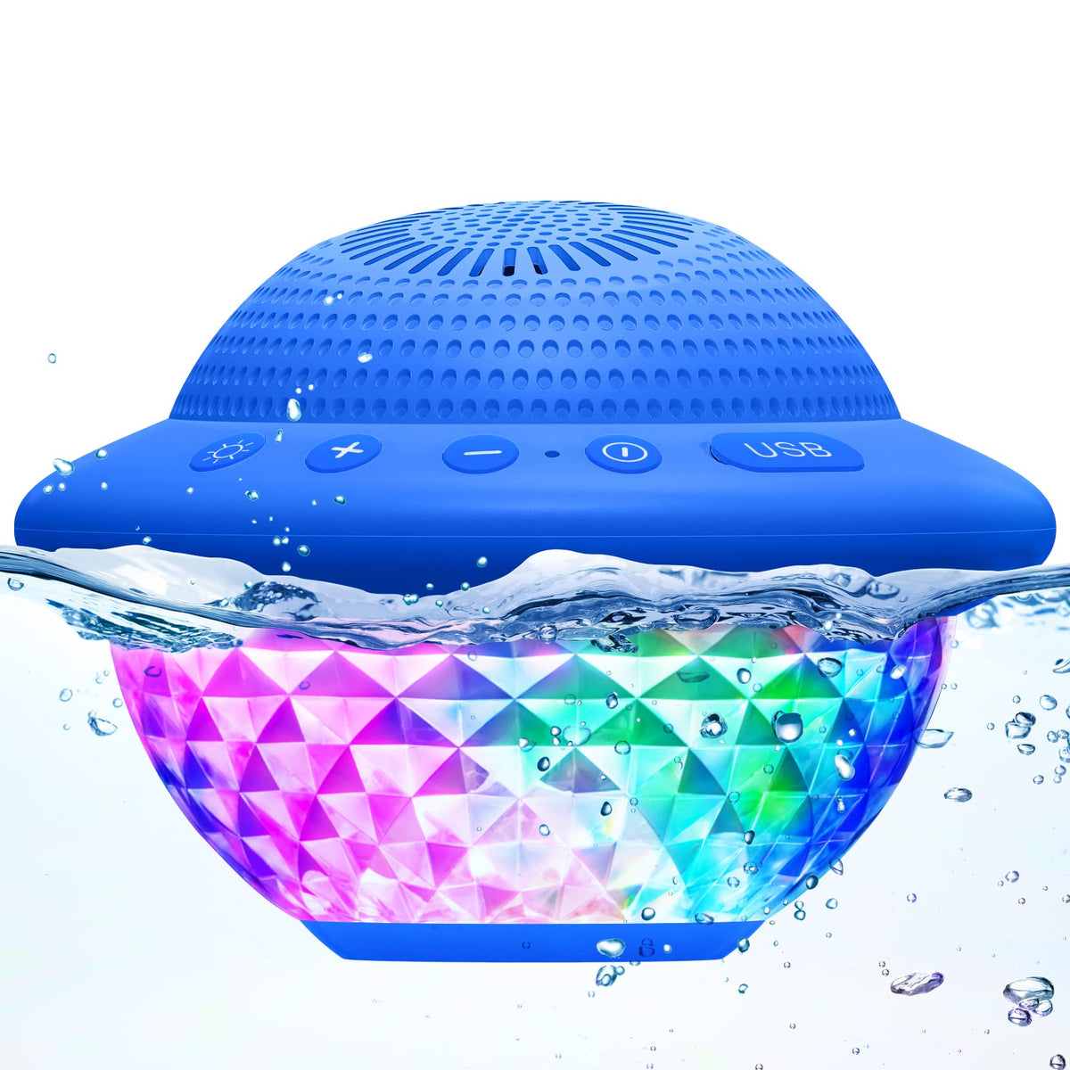 YIZEELFAR floating pool speaker with LED lights for vibrant pool parties