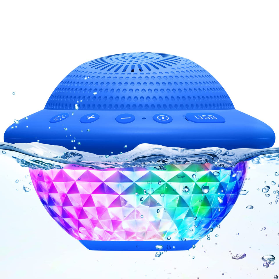 YIZEELFAR floating pool speaker with LED lights for vibrant pool parties