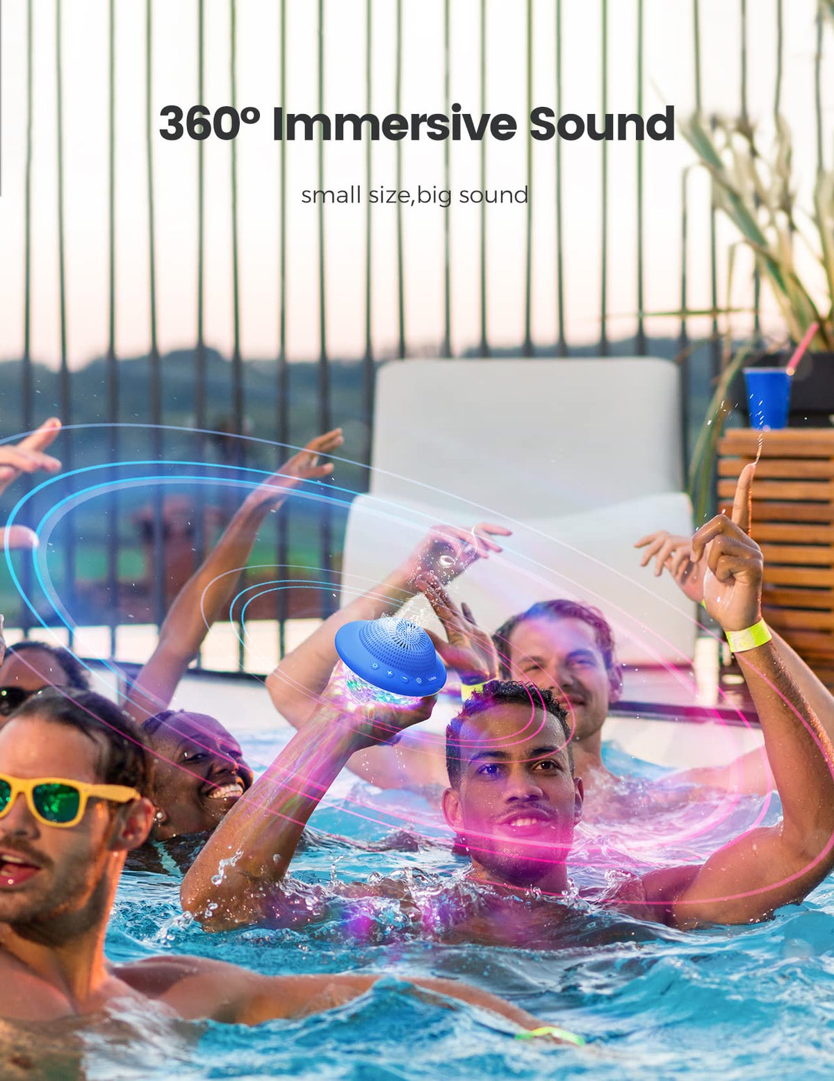 YIZEELFAR UFO-shaped waterproof speaker delivers clear, loud sound