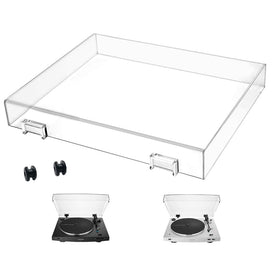 YJNBEST AT-LP3 dust cover in clear acrylic, front view protecting from dust
