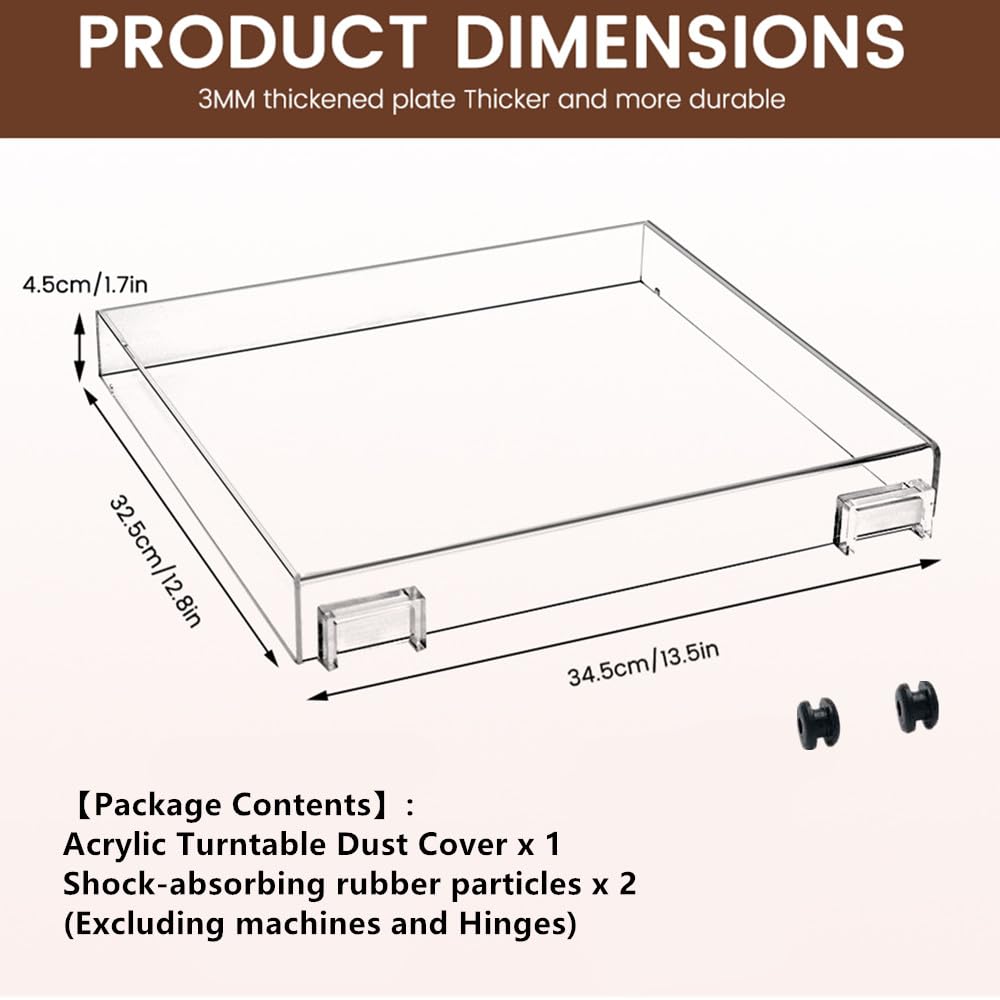 YJNBEST AT-LP3 dust cover, side view shielding turntable from debris
