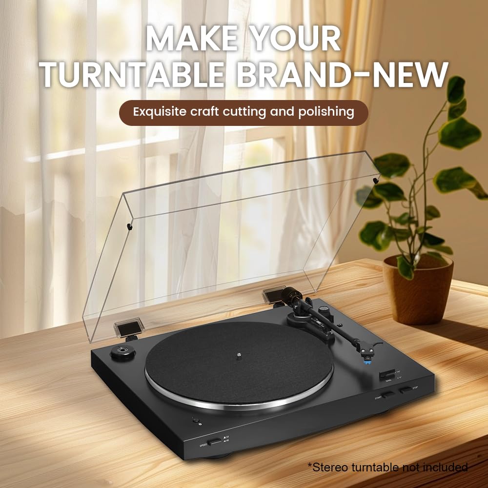 Minimalist YJNBEST dust cover complements home audio setups