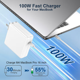 YKEJCLD charger side view highlighting low heat profile for safe, efficient charging