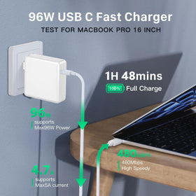 YKEJCLD 96W charger with cable for MacBook Air 13-inch setup