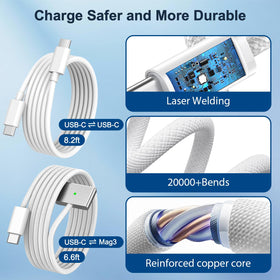 YKEJCLD braided Magnetic 3 cable with LED indicator demonstrating charging status