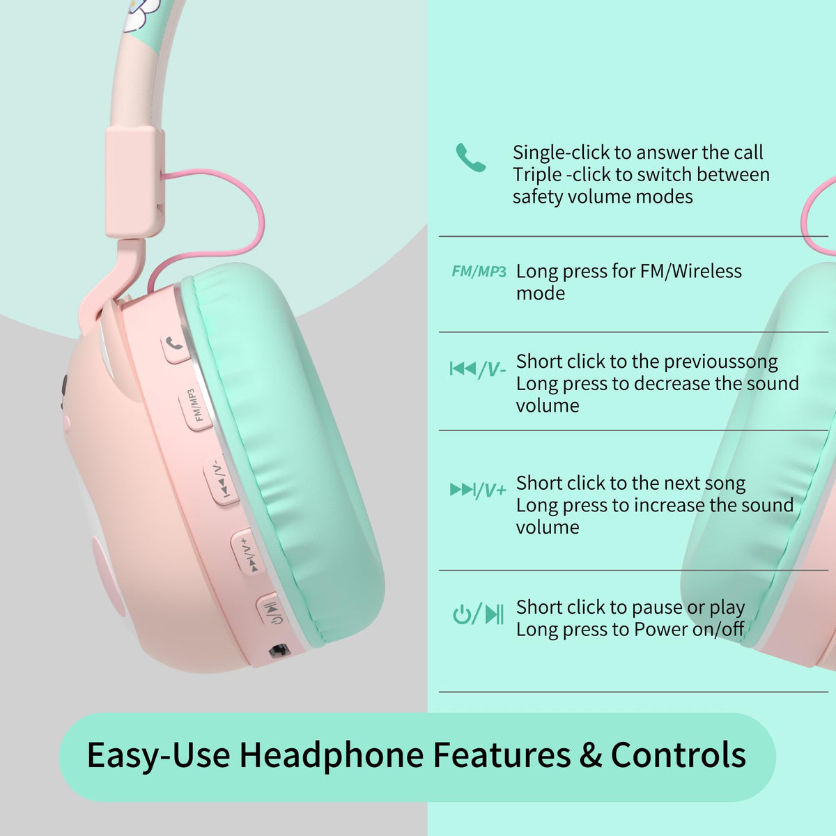 YLFASHION Icarer 4-in-1 connectivity with Bluetooth, wired, FM radio, and TF card.