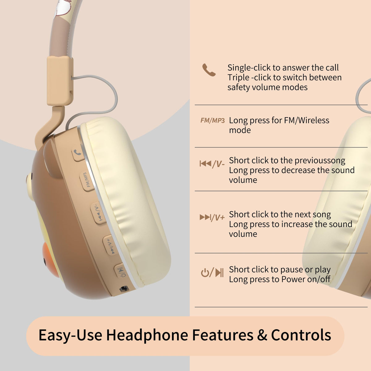 YLFASHION Icarer connected with 3.5mm cable for battery-free listening