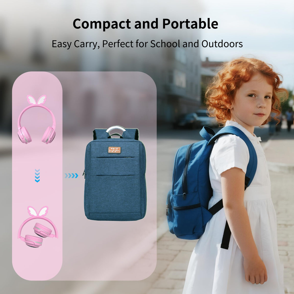 YLFASHION soft ear cushions and foldable design for easy backpack storage