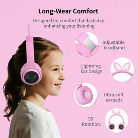 YLFASHION pink butterfly wings design on headphones for daily routines