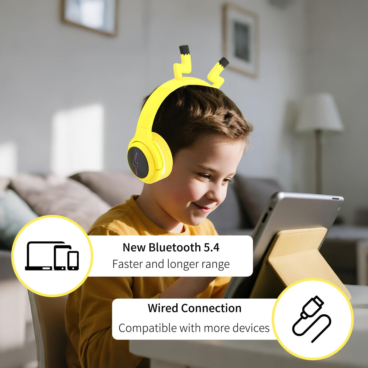 YLFASHION wired aux connection shown for battery-free continuous listening