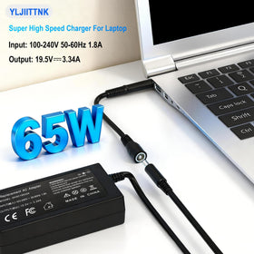 YLJIITTNK dual connectors Dell charger supports multiple models with one adaptable tip.