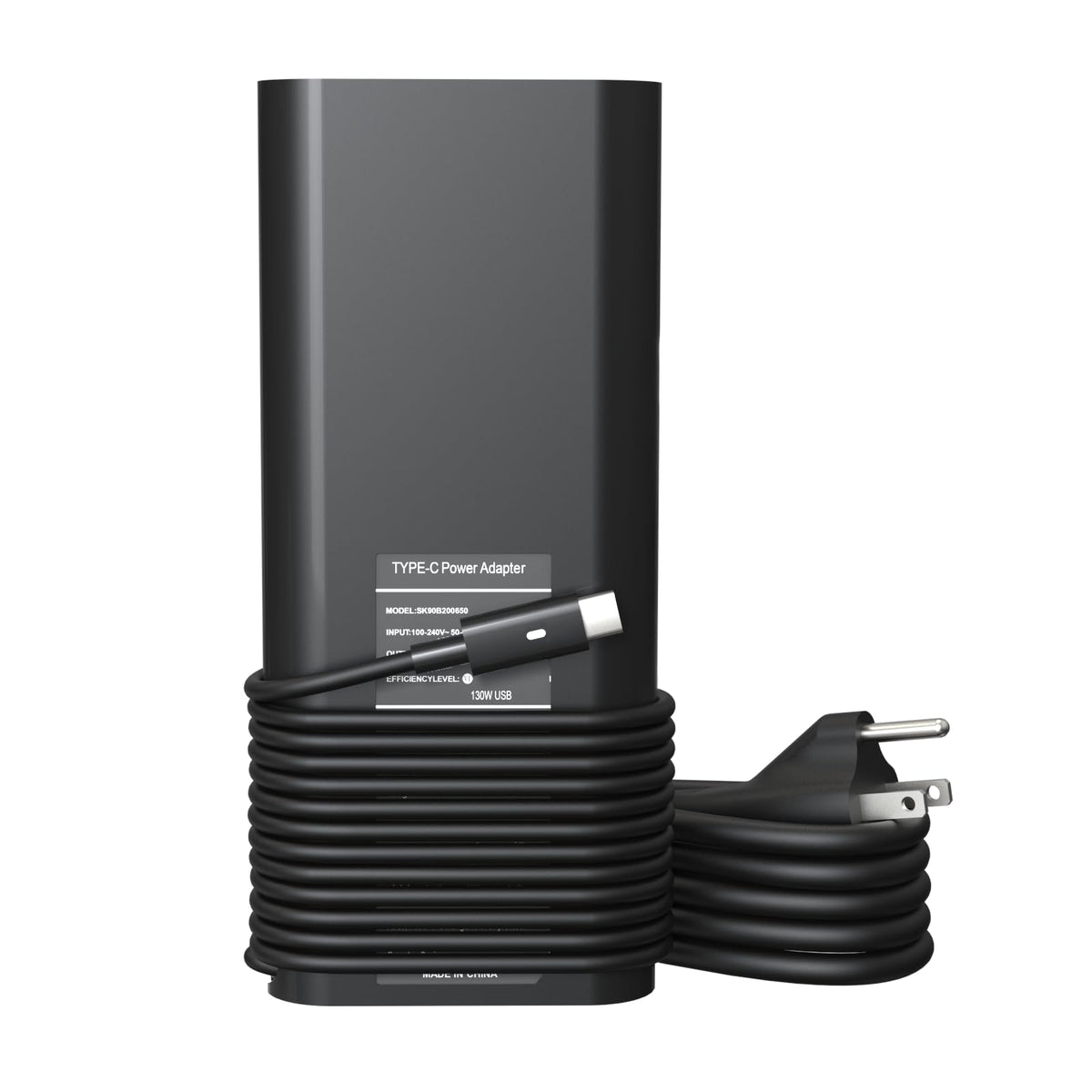 YLLKJJT 130W USB-C charger, front view, ready for high‑power Dell laptops