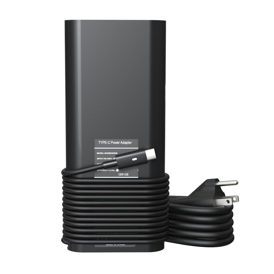 YLLKJJT 130W USB-C charger, front view, ready for high‑power Dell laptops