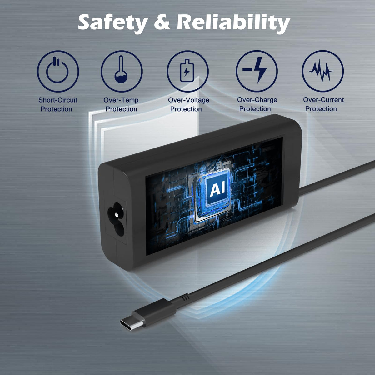 YLLKJJT USB-C power adapter for Dell Pro 13/14, compact travel companion.
