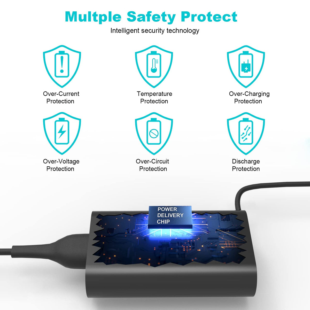 YLLKJJT 65W USB-C charger compact design ideal for travel and desk use.