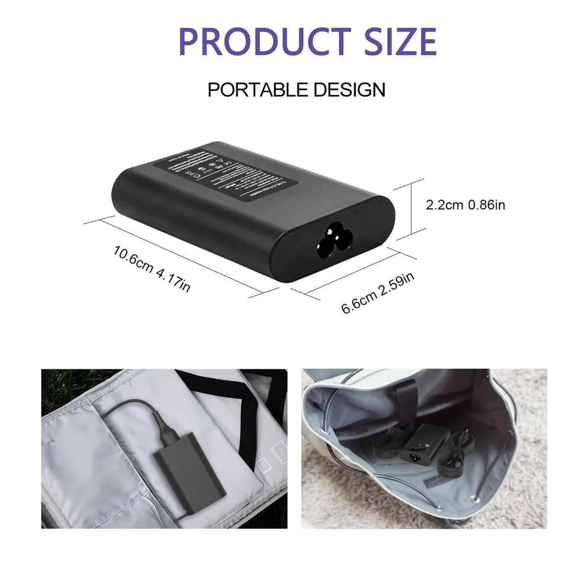 YLLKJJT charger with Dell Latitude 5520 in bag for travel use