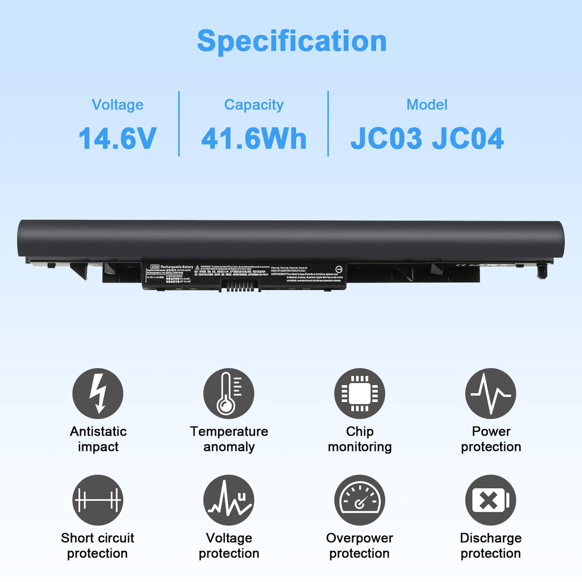 Ymawetia 4160mAh battery side ports showing connection points
