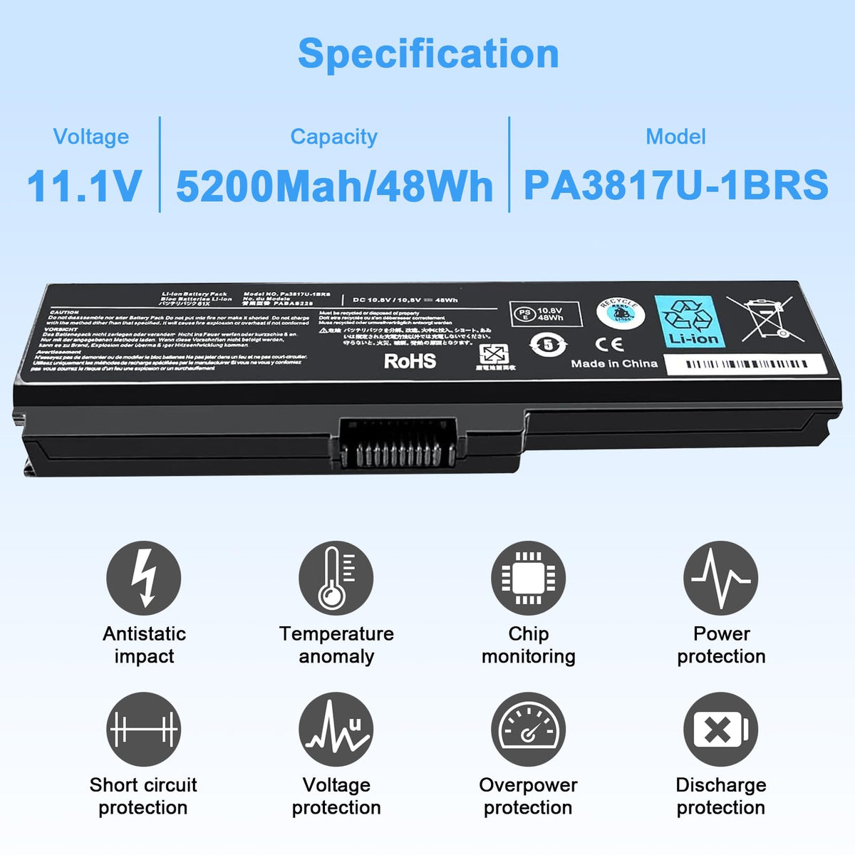 Packaging for Ymawetia PA3817U-1BRS battery including installation tools