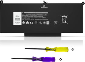 Ymawetia F3YGT battery front view, compact replacement for Dell Latitude