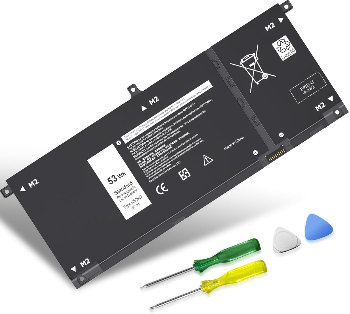 Ymawetia H5CKD 53Wh battery exterior view for durable Dell replacement