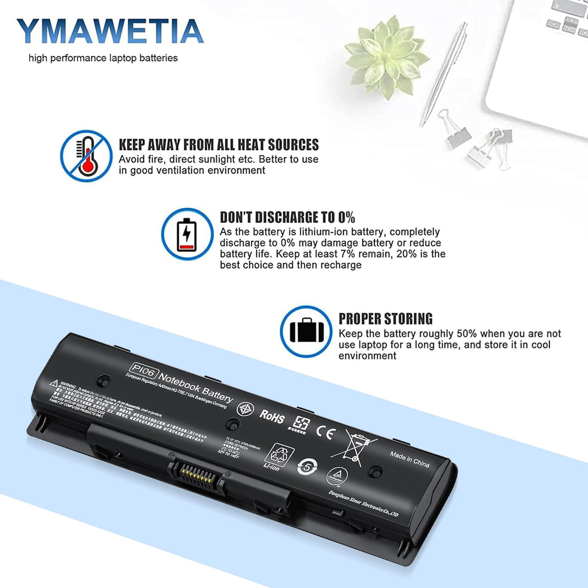 Ymawetia installed inside an HP laptop demonstrating correct placement and restored power