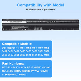 Ymawetia M5Y1K 40Wh battery voltage and chemistry label ensures safe operation.