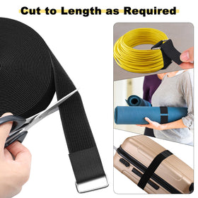 YMCRLUX 32ft hook-and-loop strap with metal buckles for secure bundling.