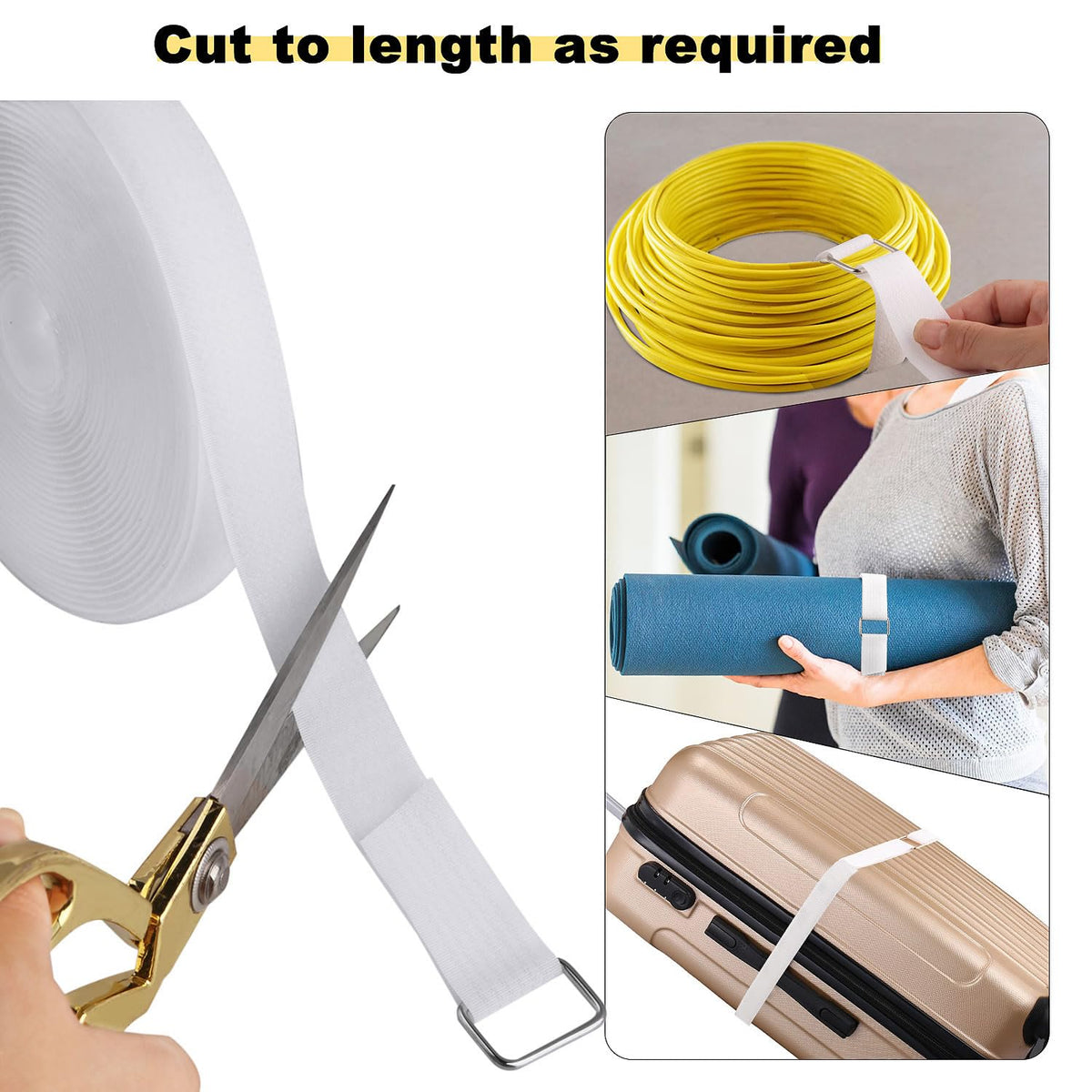 YMCRLUX adjustable cinch strap demonstrates easy cut-to-length setup