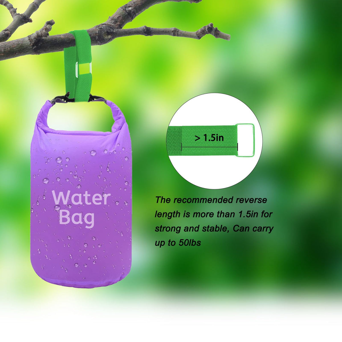 YMCRLUX indoor-outdoor use highlighted for hoses, sports gear, and camping.