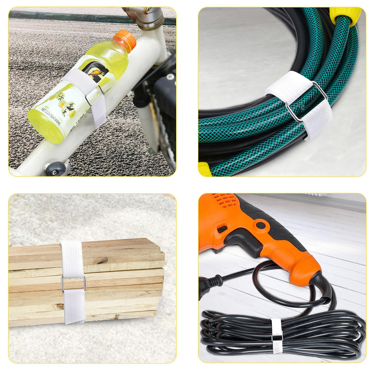 YMCRLUX metal buckles provide secure hold for hoses, gear, or cables