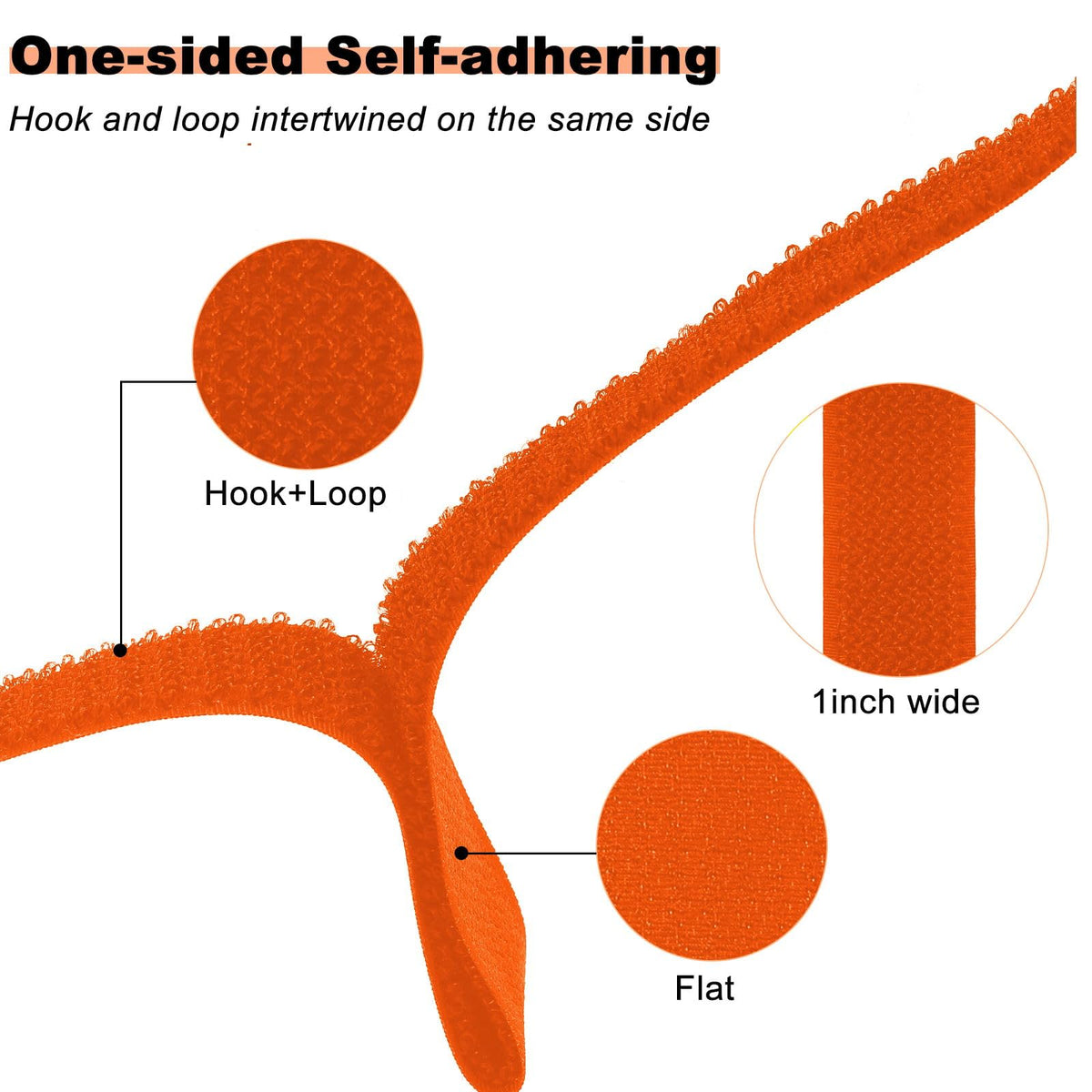 YMCRLUX orange strap wrapped around a hose for secure bundling