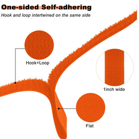YMCRLUX orange strap wrapped around a hose for secure bundling