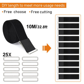 YMCRLUX strap next to a ruler showing 2-inch width and cut-to-length flexibility