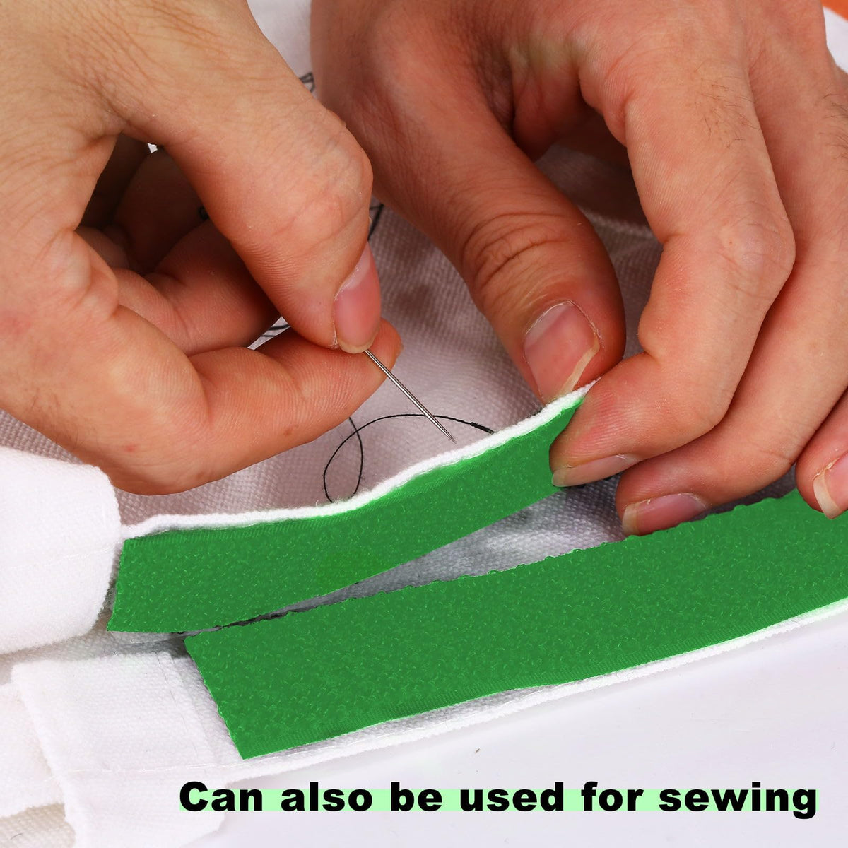 YMCRLUX sew-on hook-loop option shown for DIY crafts and clothing.