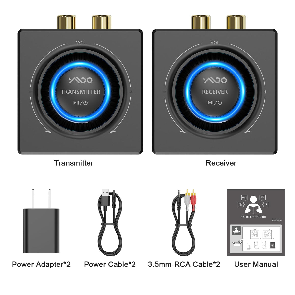 YMOO receiver hooked to an amplifier showing simple integration with home audio benefit