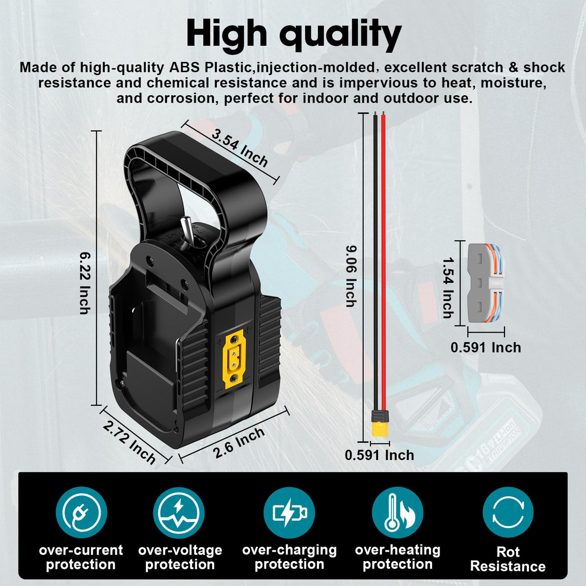 YNDZ compatible with Makita 18V batteries, enabling stable power supply for DIY builds.