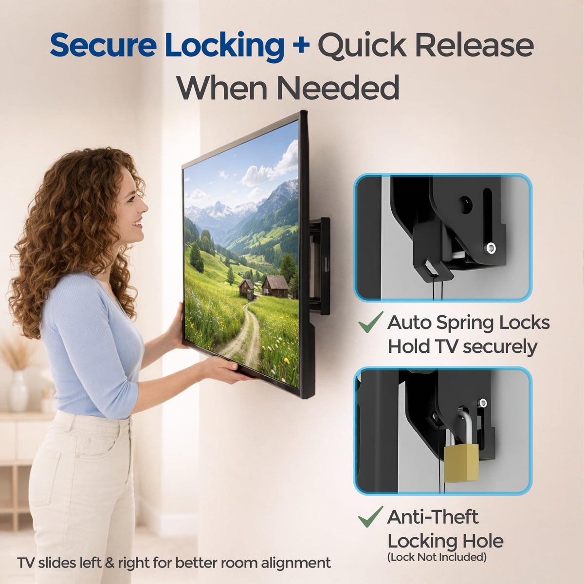 ynVISION.DESIGN easy 3-step installation with included hardware for large TVs