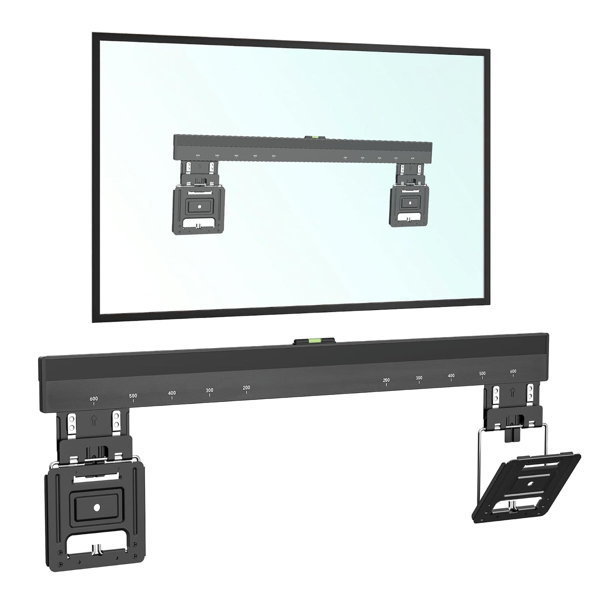 ynVISION.DESIGN front view showing slim mount and tidy look benefit